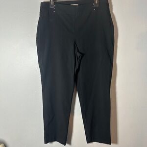 JM Collection Black Cropped Pants Women's Large Elastic Waist Stretch Comfort